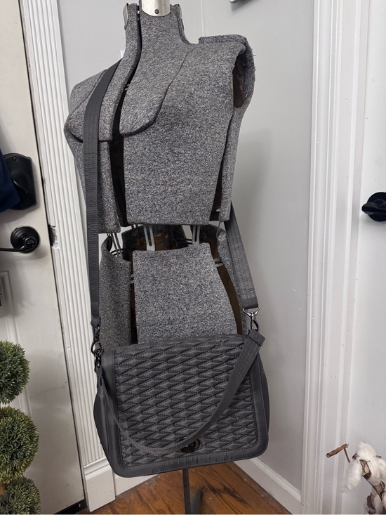 lug Handbags - Lug Presto Quilted Grey Crossbody Detachable Strap Turn Lock